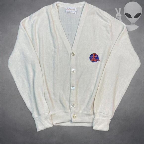 Other - UF Florida Gators Knit Acrylic Cardigan Large Cream Vintage 70s USA